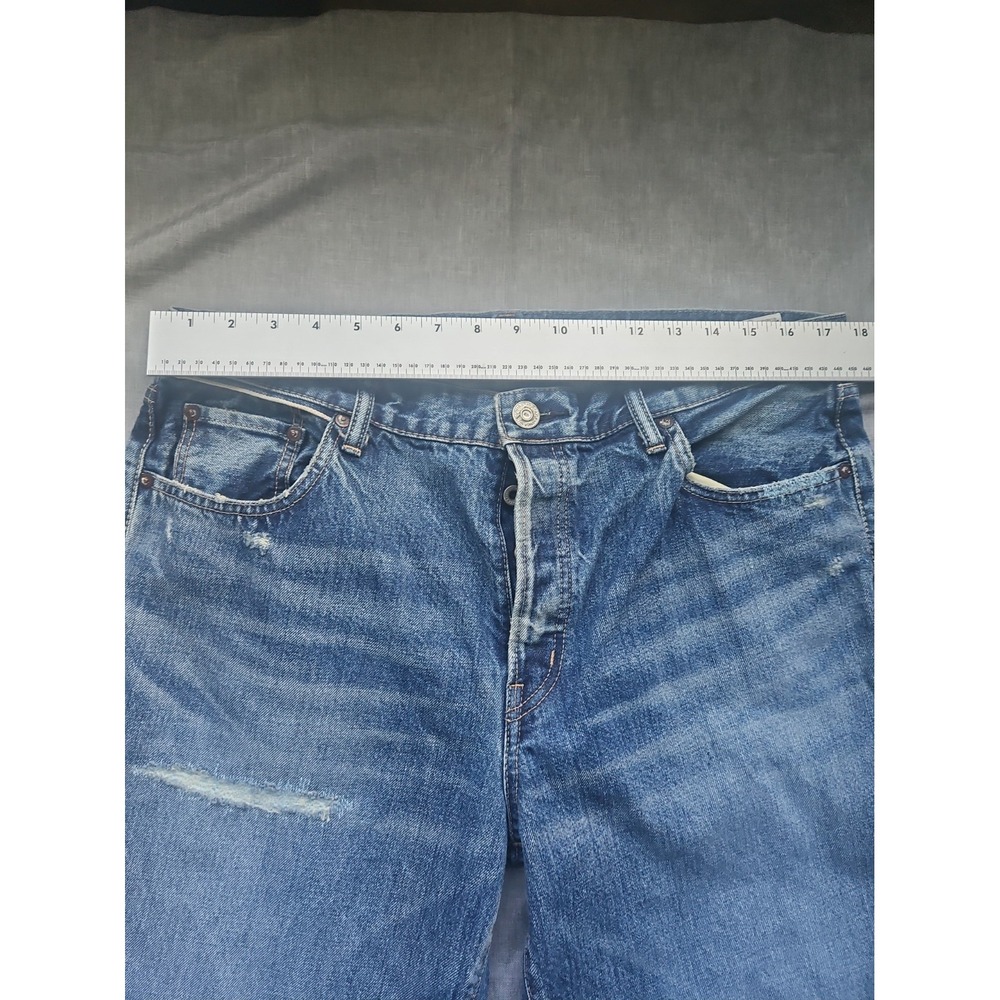 Moussy Vintage Straight Leg Howa Jeans in Blue Women 31 Made Japan $370 - Picture 9 of 16